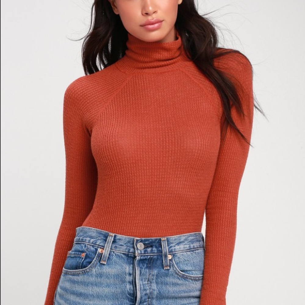 free people all you want rust bodysuit medium